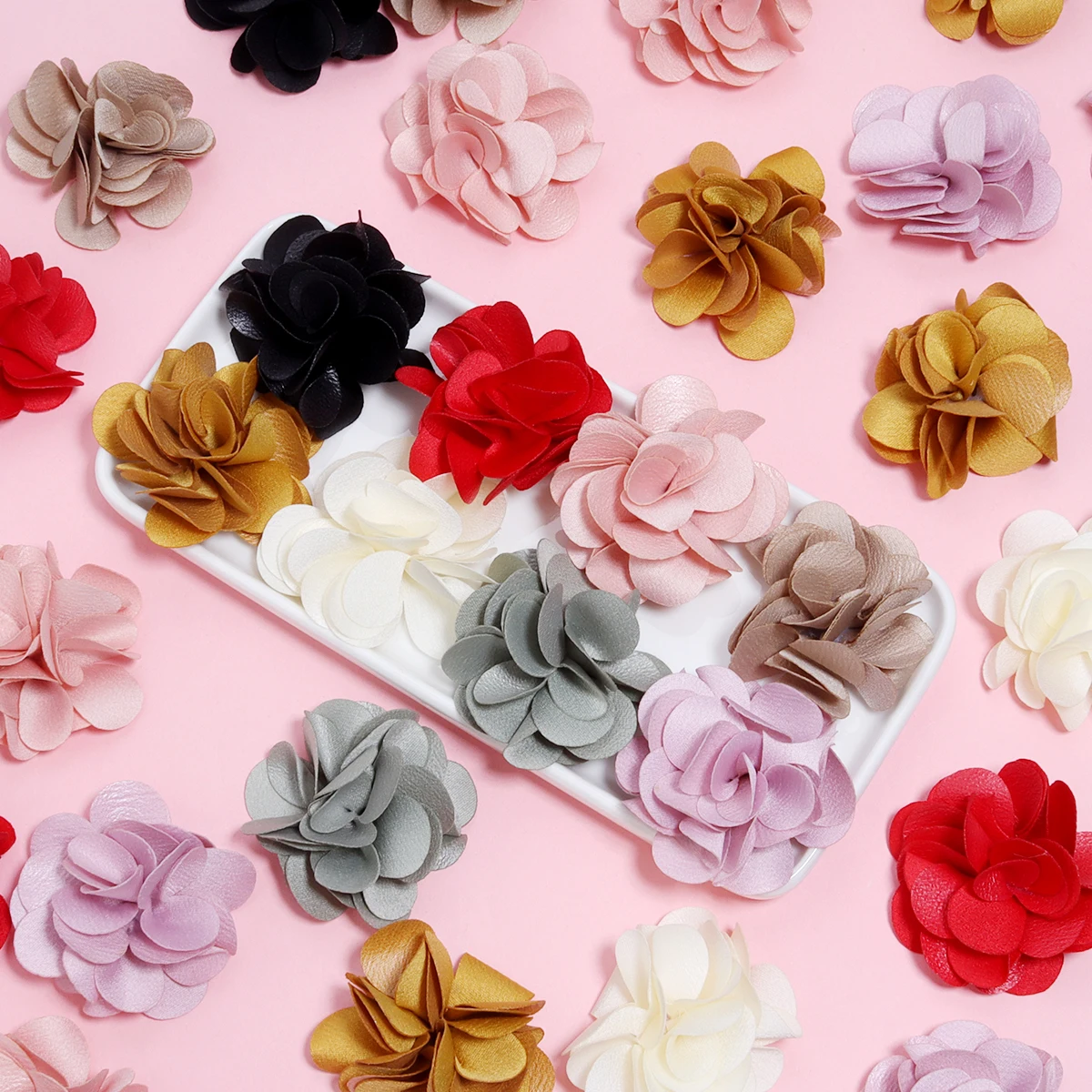 5pcs 4.5cm Handmade Small Flower Three-dimensional Small Camellia Multicolor Petal Small Flower DIY Hair Accessories  ﻿