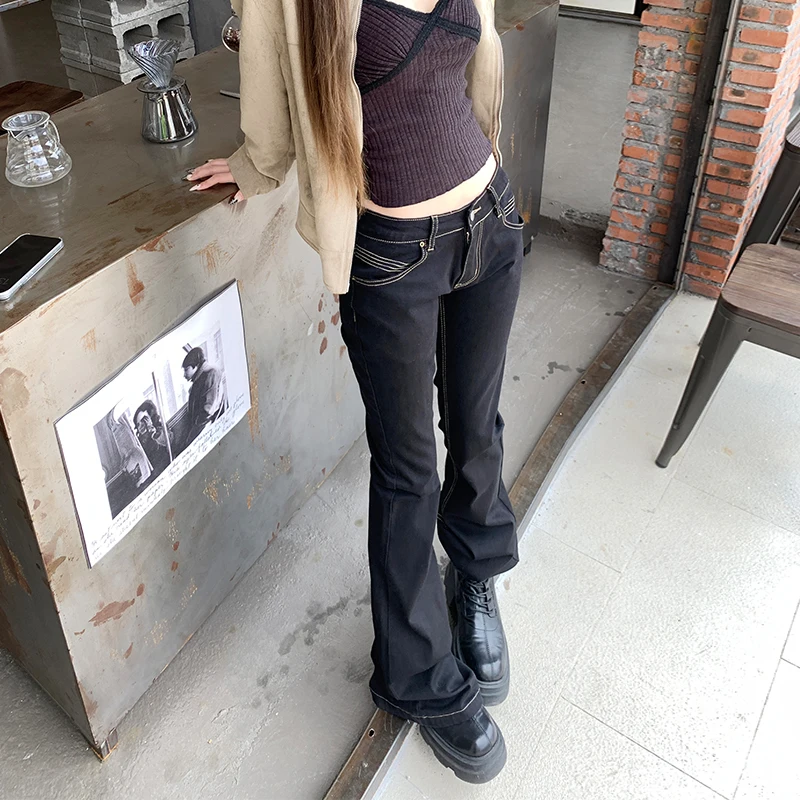 2025 New Women Stretchy Flared Jeans Lady High Waist Denim Jeans Pants Luxury Designer Classic Bell Bottoms Long Trousers Y2K