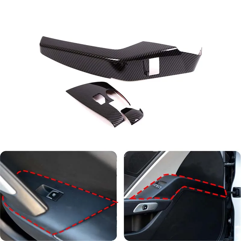 For 2014-2019 Chevrolet Corvette C7  ABS carbon fiber car styling car glass lift switch frame sticker car interior accessories