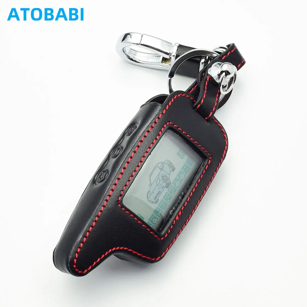 Leather Car Key Case For Starline А9 A8 A6 A4 V5 24V Two Way Car Alarm System LCD Remote Control Fobs Shell Protector Cover Skin