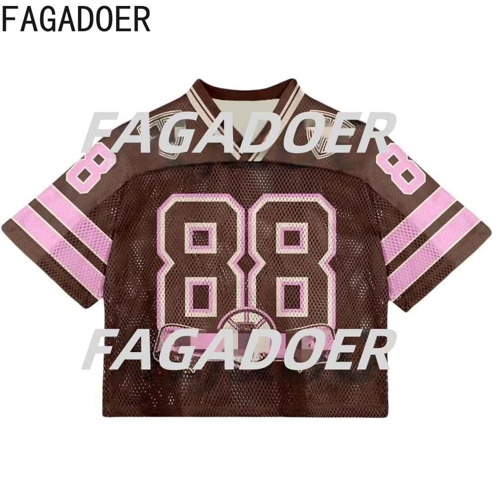 FAGADOER Pink a-line Rakott skirts Csináltatás Két Akta sets Nők Episztola vcc nyakú Porhanyós Ingujj Ingó- tshirt majd Mali Szoknya outfits