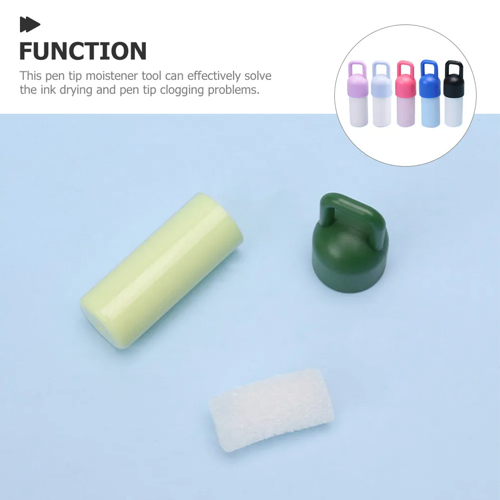 

5Pcs Pen Tip Moistener Smooth Writing Solution Anti-Clogging Moisturizing Tool Compact Portable Pen Tip Care Supplies for All