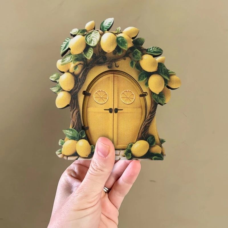 Porta jardim fadas para árvore ar livre, porta miniatura, decorações jardim