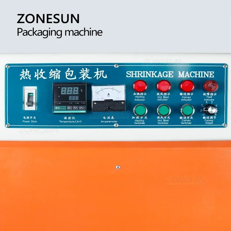 ZONESUN ZS-BSP4525 Automatic Heat Shrink Tunnel Machine Shrink Wrapping Packaging Machine for Bottles Cans Boxes and Products