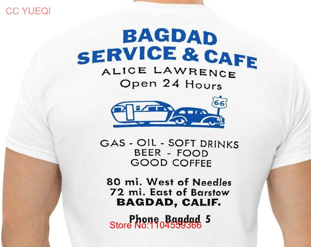 Bagdad Cafe T Shirt in white long or short sleeves