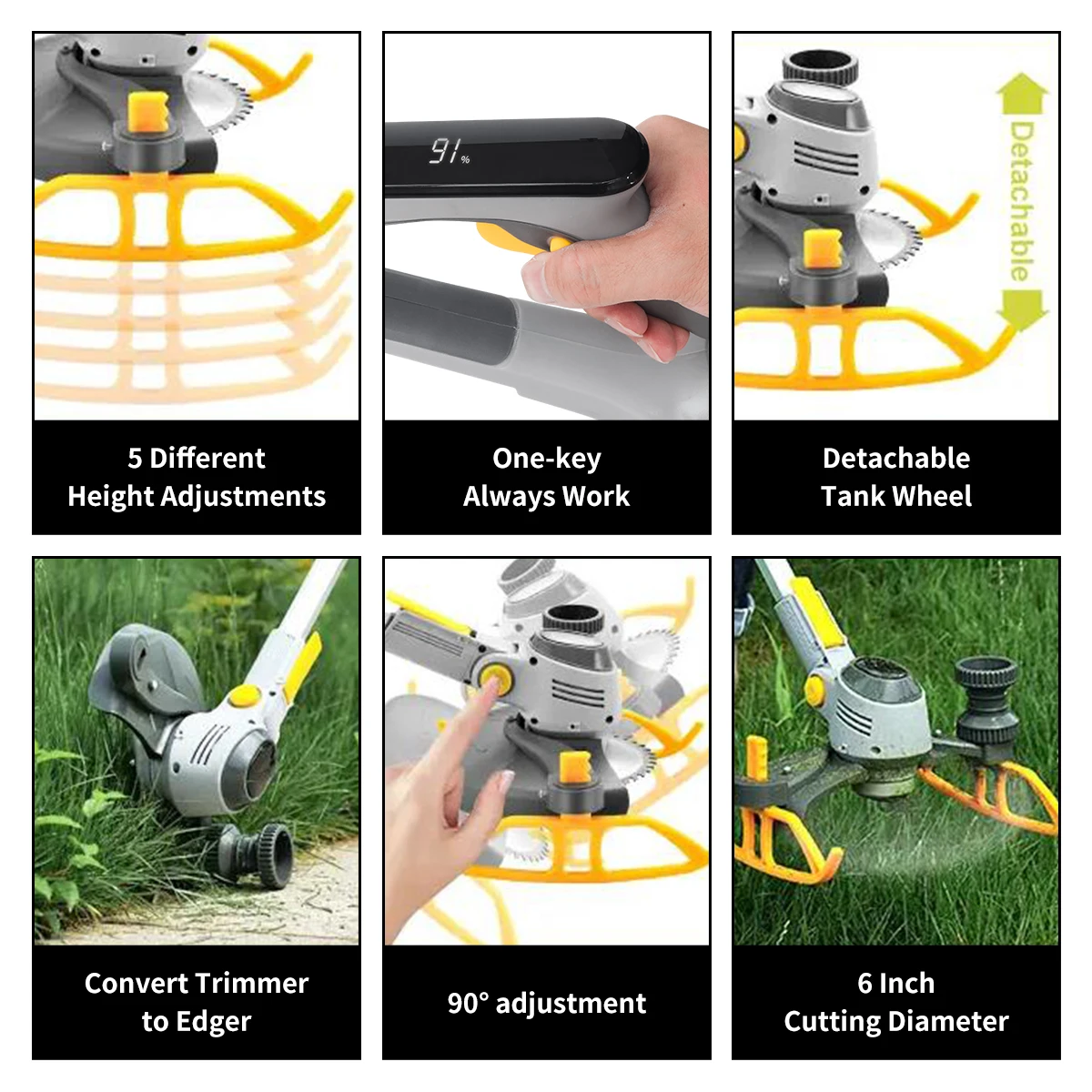 Electric Lawn Mower Cordless Grass Trimmer LED Display Cordless Garden Pruning Strimmer Cutter Tool For Makita 18V Battery