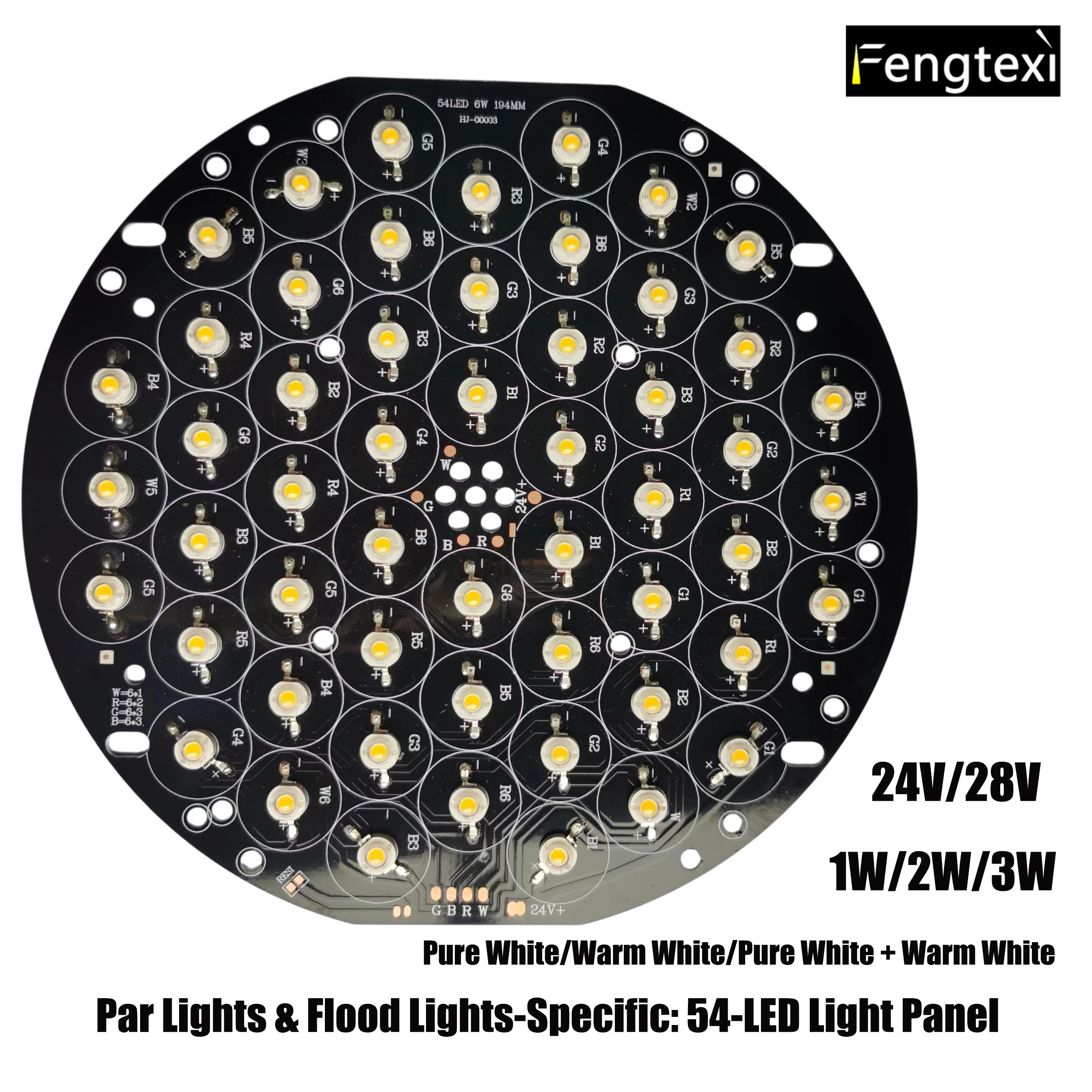 Pannello di perline 24V 28V 1W 2W 3W 54-LED per luci di inondazione Par
