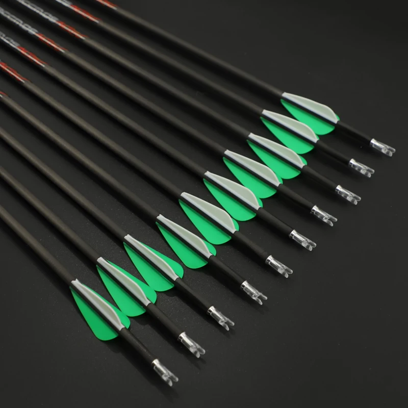 6pc +-0.001 Archery Carbon Arrows id4.2mm 350 400 500 600 700 800 900 Spine Shaft Compound Recurve Bow Hunting