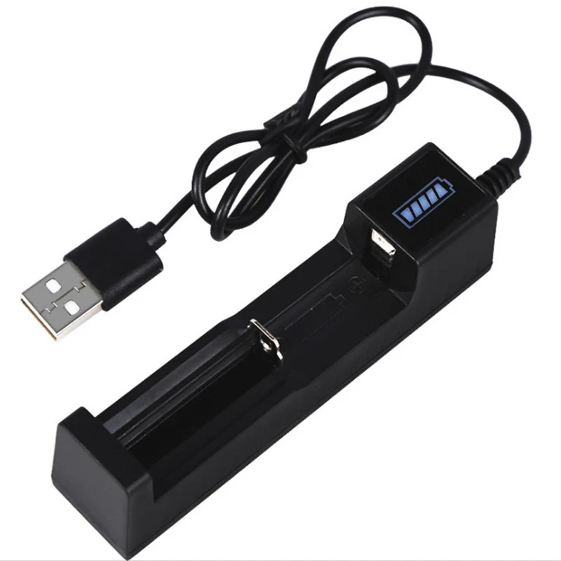 

Lithium Battery USB Charger Adapter LED Smart Charging Ring Universal 1 Slot For 18650 26650 14500 Lithium Battery Charger