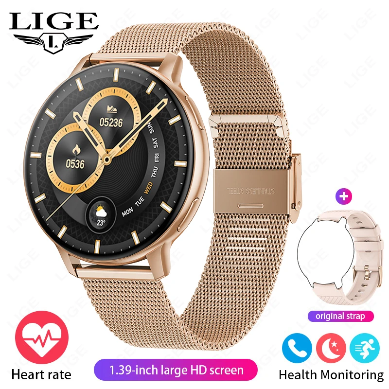 

Умные часы 2026 года с AMOLED-экраном: подарок для женщин, мониторинг здоровья и сна, фитнес-трекер, спортивные функции, Bluetooth-звонки, роскошные мужские часы