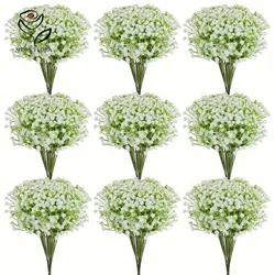 30pcs Artificial White Babys Breath Flowers Real Touch Faux Gypsophila Bouquet for Wedding Floral Arrangement Party Home Decor