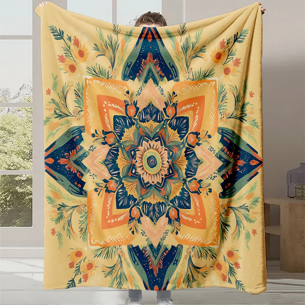 

1pc Monet-Style Floral Print Flannel Blanket - Soft, Warm, and Machine Washable, Perfect for All Seasons, Ideal for Sofa, Bedroo