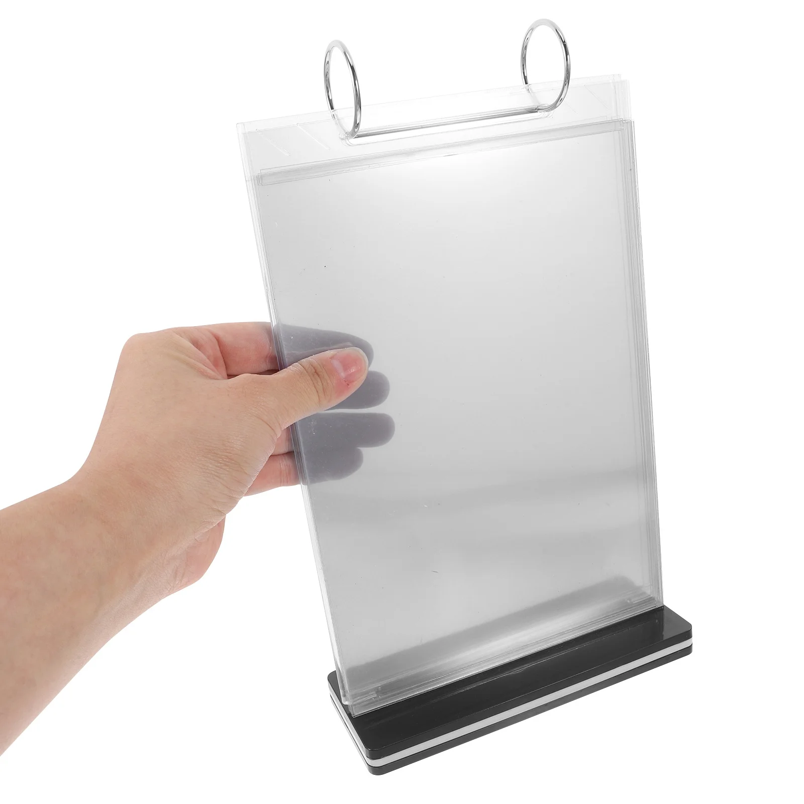 Flip Display Stand Transparent Acrylic A5 6 Pages Vertical Menu Holder Table Sign Holder Double Sided Menu Display Stand