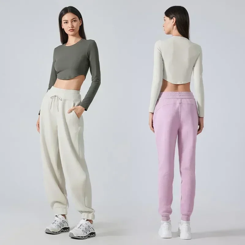 

Lemon Yoga Suit Top Women's Skin-Friendly Naked Breathable Fitness Suit Short Slim-Fit Slimming Sports Long Sleeve