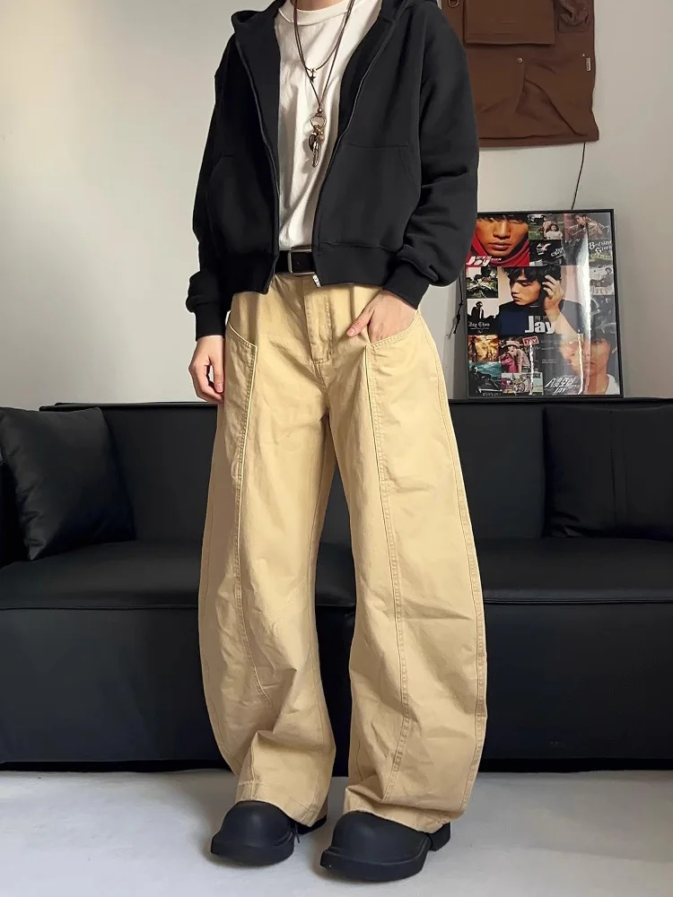 

Свободные брюки в американском стиле ретро, мужские и женские широкие брюки, рабочая одежда, брюки, новые повседневные джинсы, брюки