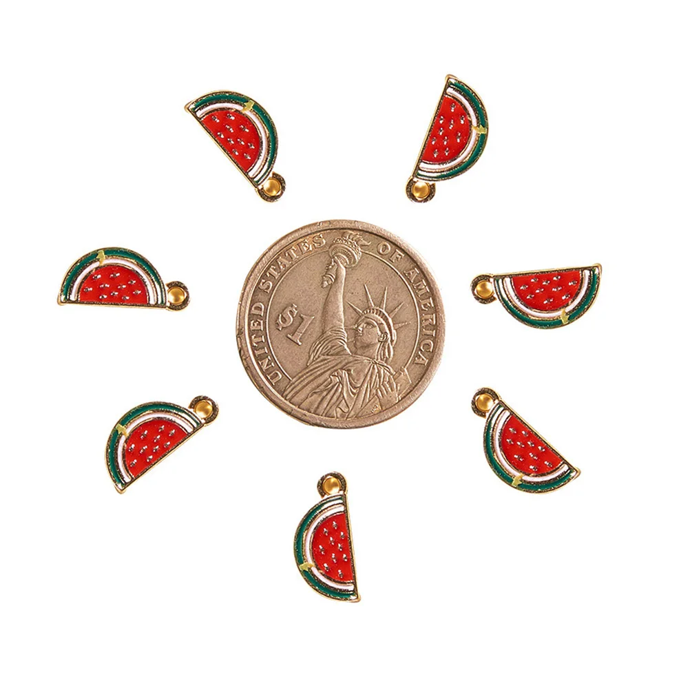 

10Pcs Watermelon Alloy Pendant Charms Enamel Creative DIY Necklace Earrings Bracelet Jewelry Making Accessories