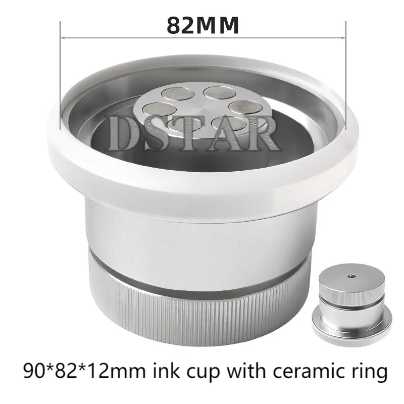 90*82*12mm Single Bevel Ceramic Ring Aluminum Sealed Ink Cup for Pad Printer DX-82F-CSB1