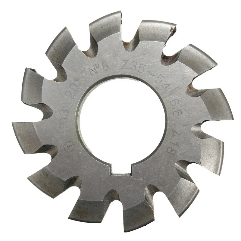 M0.3 M0.5 M0.6 M0.8 M1 M1.25 M1.75 M2.25 M2.5 M3 M4 M5 Modulus PA20 Degrees NO.1-NO.8 HSS Gear Milling Cutter Gear Cutting Tool