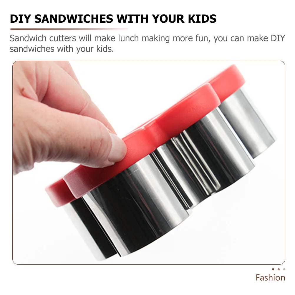 

4Pcs Sandwich Cutter Mold Toast Bread Cutting Tool DIY Sandwich Making Kitchen Accessory Reusable Stainless Steel