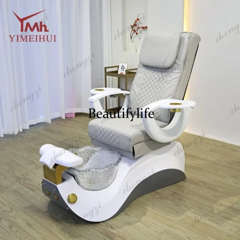 M138 TTT Nail Salon White Massage Pedicure Spa Chair Pipeless Luxury Pedicure foot bath chairs