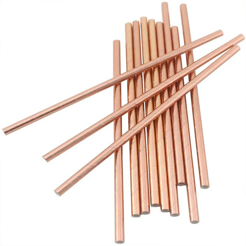 

50Pcs Disposable Party Tableware Set Paper Plates Cups Straws Napkins Birthday Decoration Supplies Fashion Rosy Golden