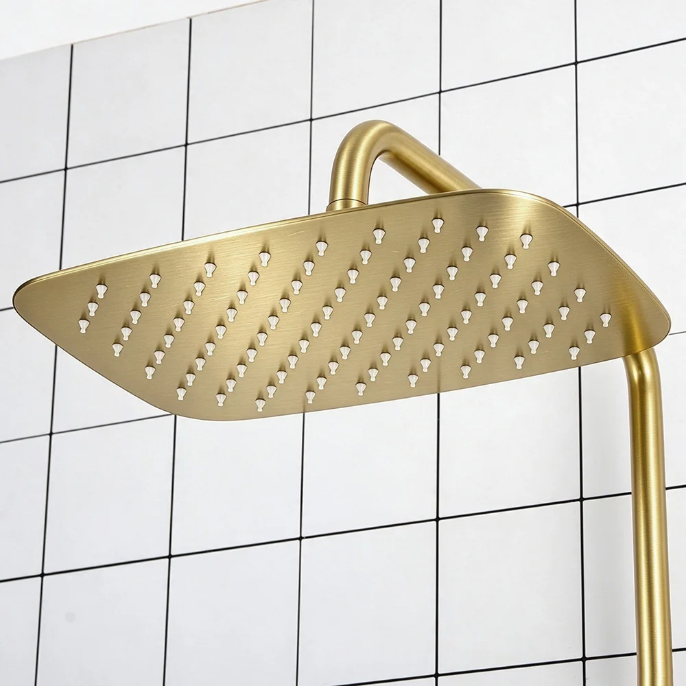 300*200mm Rain Shower Head Brushed Gold Bathroom Bath Accessories, Gunmetal Grey, Chrome, Brushed Rose Gold, Black, Nickel