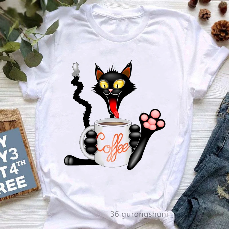 Dogs Are My Favorite People Graphic Print Tshirt Women Kawaii Poodle T Shirt Femme Cat Mother Coffee Lover T-Shirt Female Tops