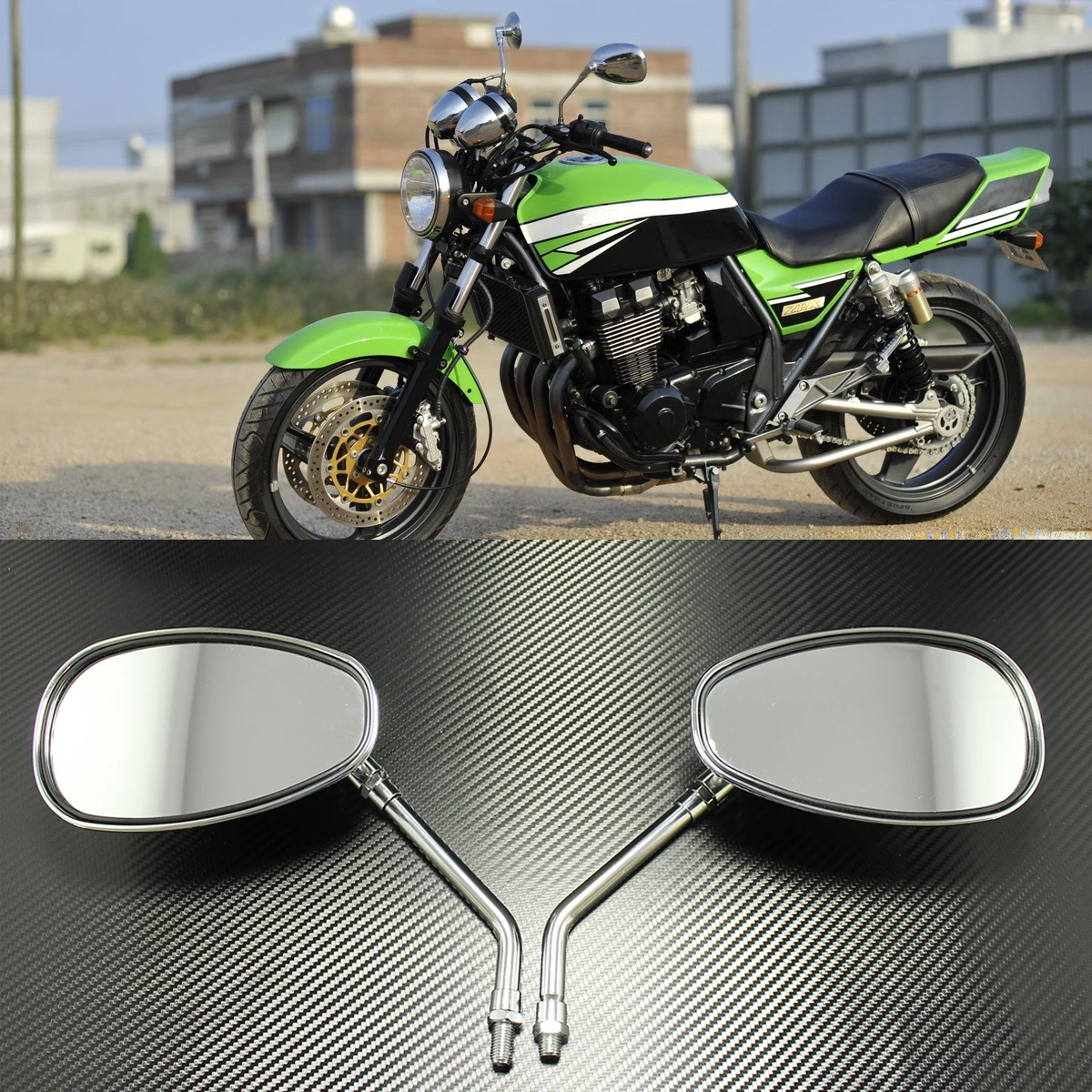 M10 Motorcycle Mirrors Sport Bike Scooter Oval Rearview Rear view Side Mirrors Long Stem For Honda CB1000R Rebel 250 Shadow 1100