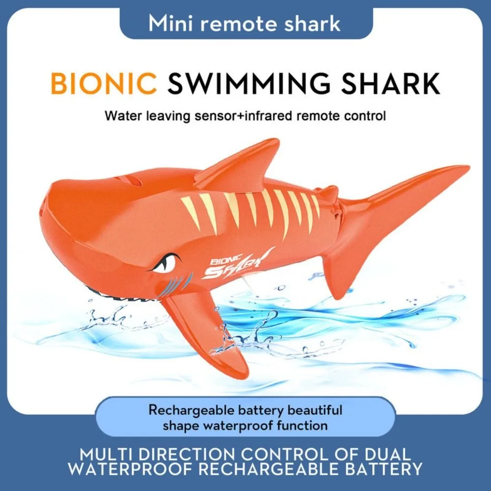 Mini Smart RC Shark Swimming Pool Toys Remote Control Electric Boat Shark Water Toy Dive Bionic Shark Boys Kids Gifts