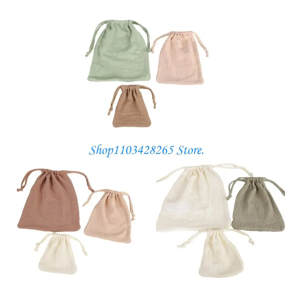 

Многофункциональные вашевые мешочки для хранения хлопка из 3 младенческих пакетов для подгузников для младенцев.