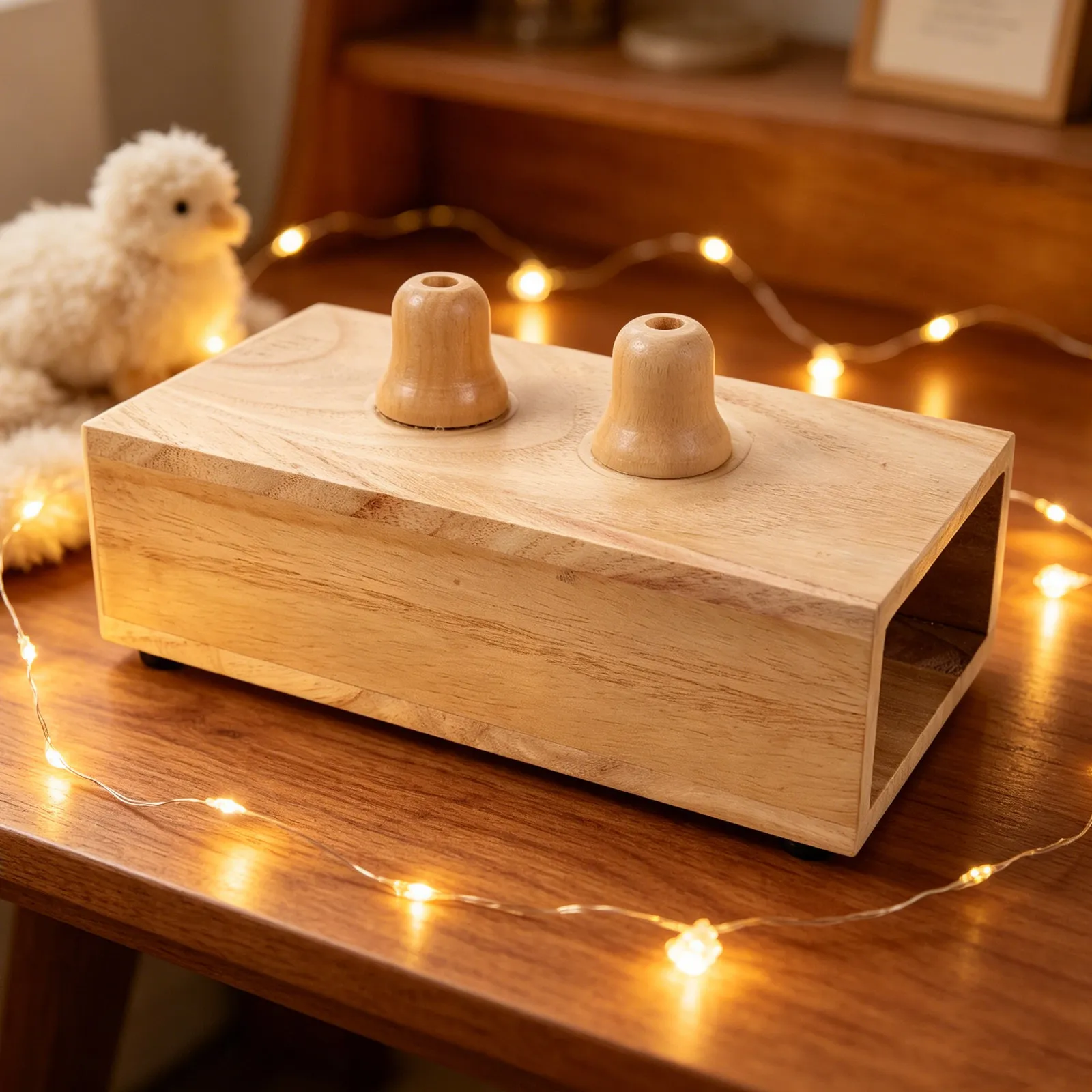 Tuning Fork Wooden Resonator Box Base Music Resonator Holder Resonating Lab Therapy Stand For Hearing Test Physics Demonstration