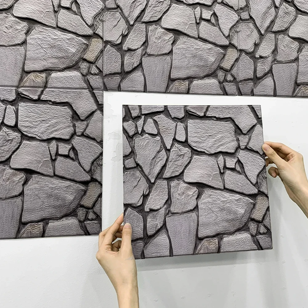 Pegatinas de pared de piedra sintética 3D, Panel de pared autoadhesivo para pelar y pegar, papel tapiz DIY, respaldo de cocina, pegatina para sala de estar, azulejo