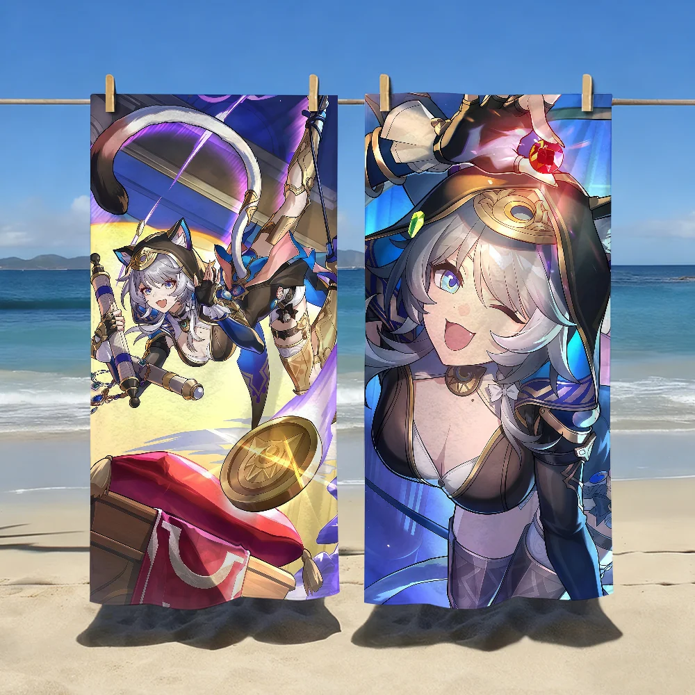 Cipher Game Honkai Star Rail Towel Sports Quick Dry Travel Camping Gear Sandproof Soft Light Large Beach Towel