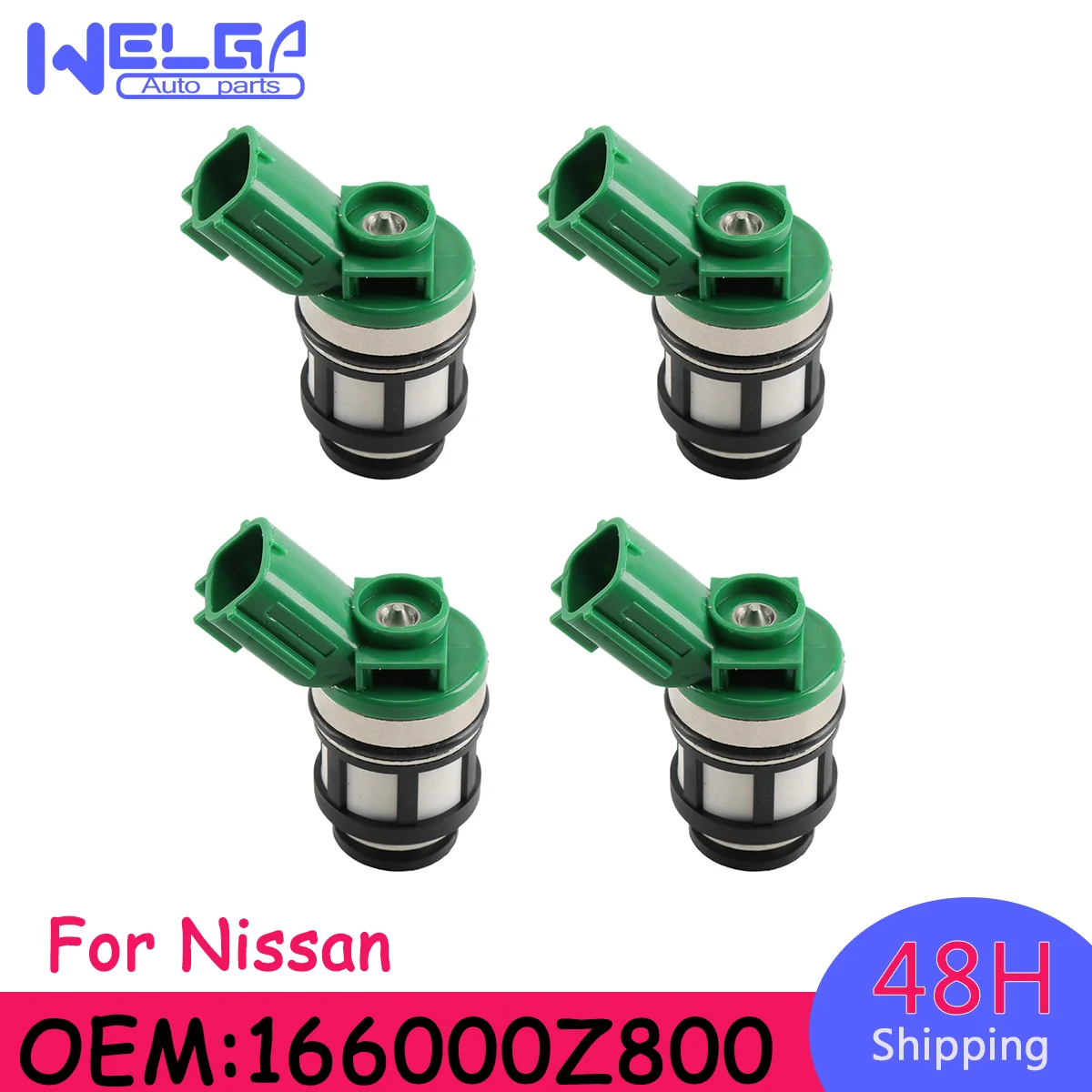 4 piezas 166001S700 166000Z800 842-18125 Inyector de combustible para Nissan D21 Pickup 2001-2002 para Nissan Frontier 1998-2015 Accesorios para automóviles
