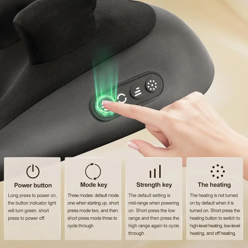 Full-Body Use Pillow Neck & Shoulder Massager Ultra-Quiet Deeply Relax Neck 4D Neck Massager Adjustable Strength Clip-kneading
