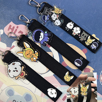 Idols TxT Boys Team Animal Dolls Cute Soobin Beomgyu Mobile Phone Ribbon Name Strip Same Keyrings Doll Keychain Pendant Fan Gift