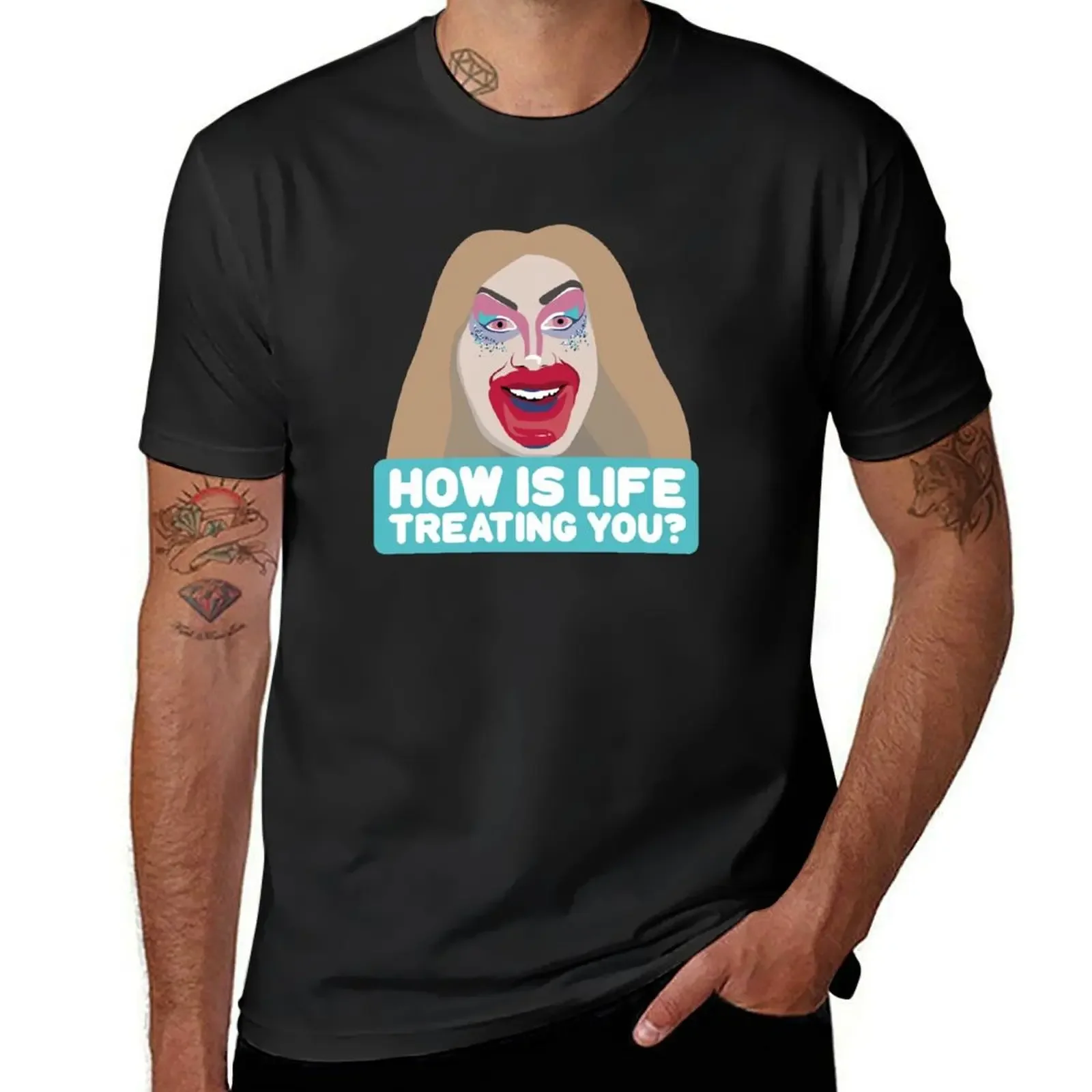 Jimbo the drag clown mirror lipstick message elimination Canada's Drag Race meme how is life treating you? T-Shirt