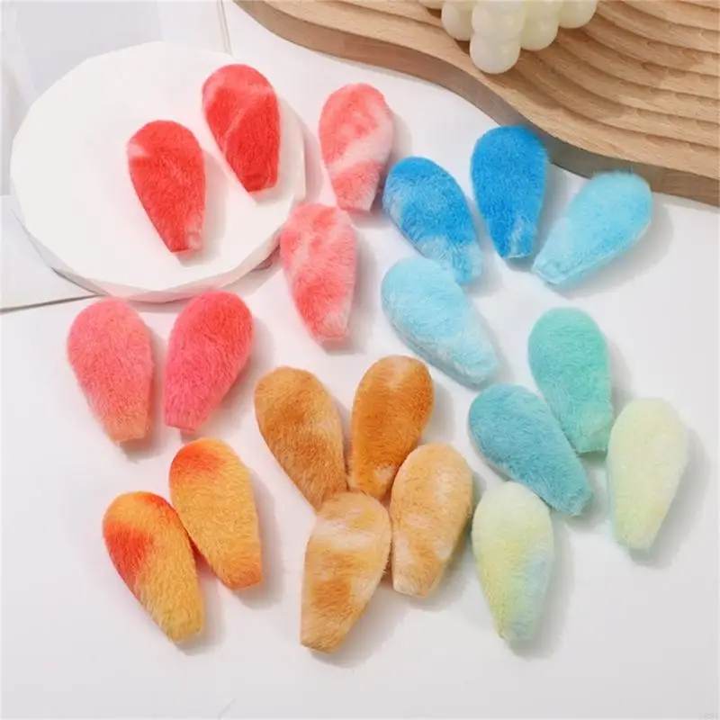 10Pcs Soft Furry Animal Ear Appliques Sewing Plush Ears for Handmade Stuffed Toy Y08E