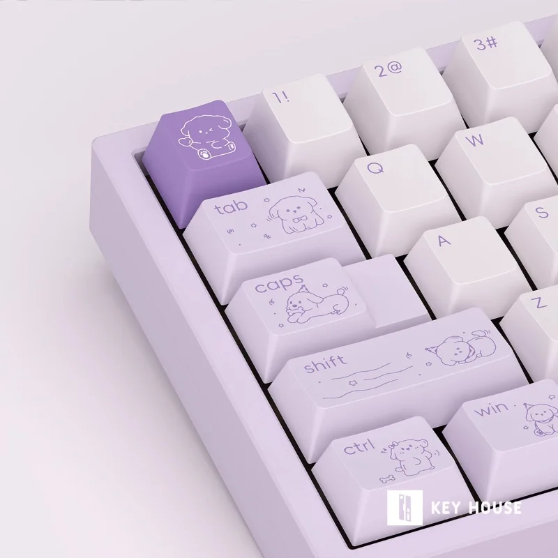 

Cute Star Dog Theme Keycaps 143Keys PBT Keycap Cherry Profile Custom Key Caps for wave75 Mechanical Keyboard Gaming Cartoon Gift