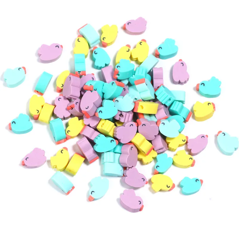 20/50/100 stücke 8x10mm Nette Vogel Polymer Clay Perlen Cartoon Tiere Lose Spacer Perlen für Diy Schmuck Machen Armband Halskette