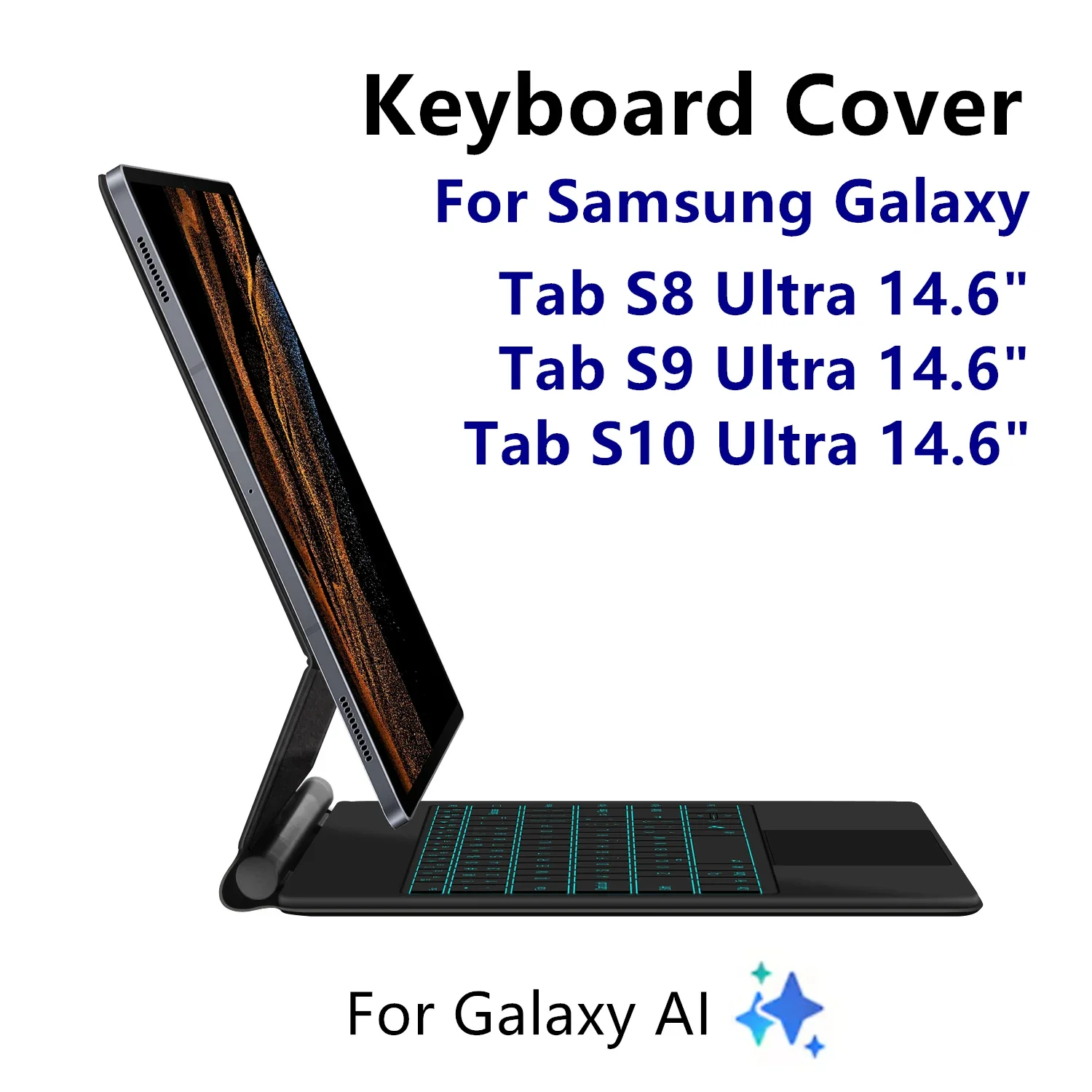 Clavier magique pour tablette Samsung Galaxy Tab S8 Ultra S10 S9, 14.6 pouces, S8U, housse de livre magnétique, X900 X906, rétro-éclairage, pavé tactile