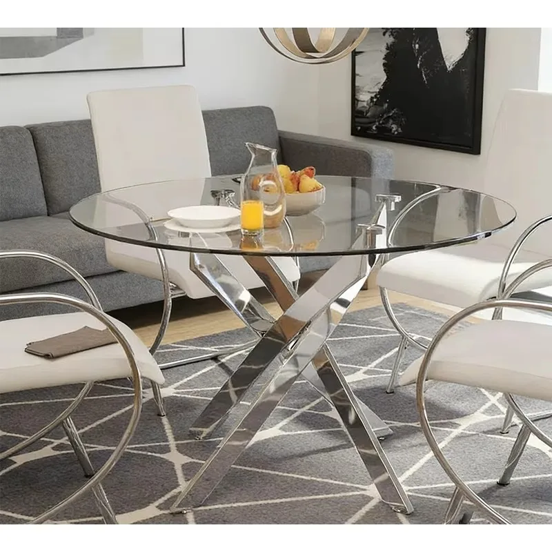 # Newest Contemporary Transparent Tempered Glass Tea Table 90cm Diameter Durable Eco-friendly