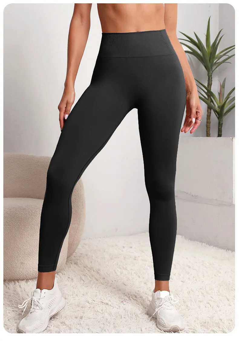 Damen-Leggings mit hoher Taille, Po-Lifting, Bauchkontrolle, Trainingshose, weich, dehnbar, bequem, für Yoga, Laufen, Sport – Detail 8