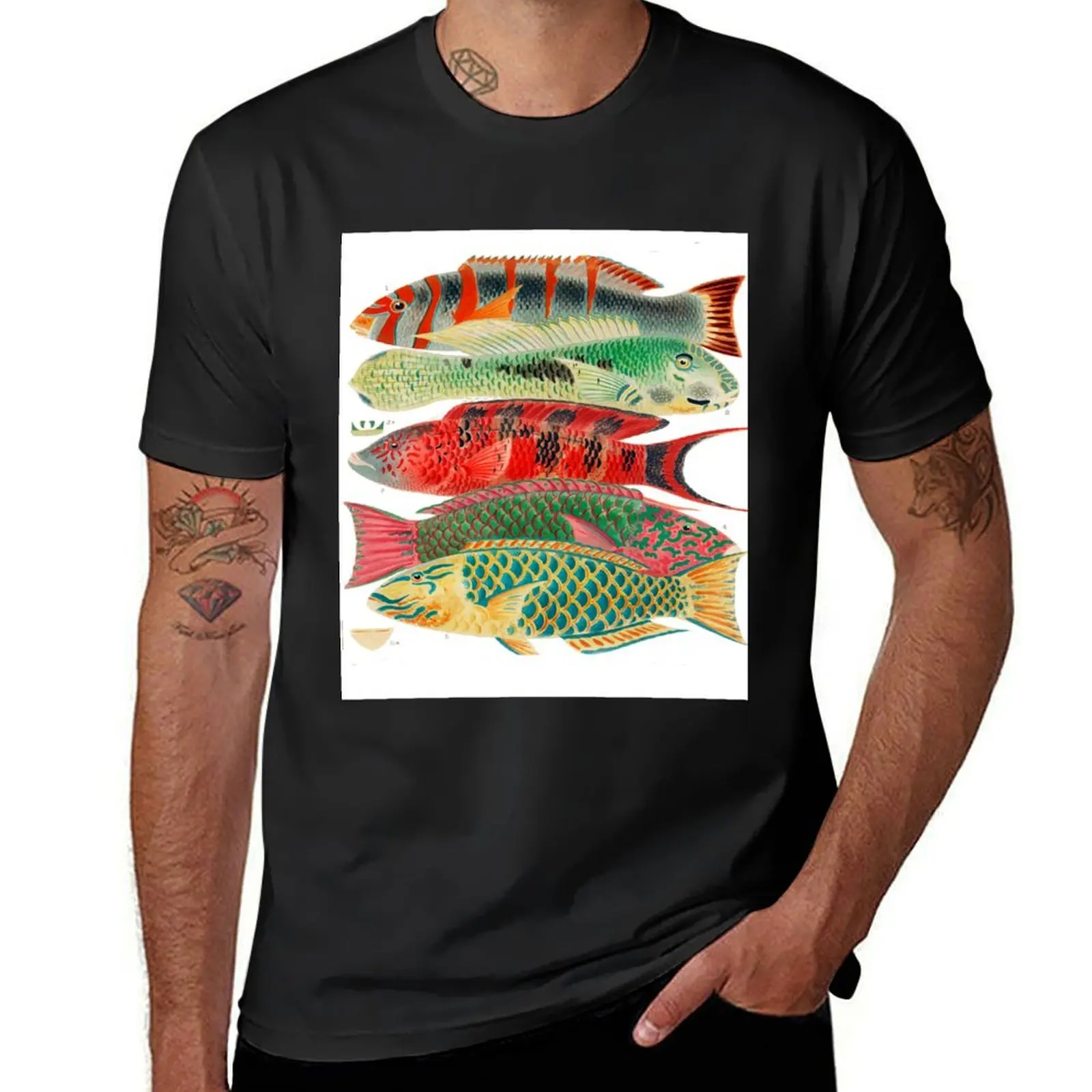 Great Barrier Reef Fishes By William Saville Kent T-Shirt summer top blacks cute clothes sports fans mens graphic t-shirts pack