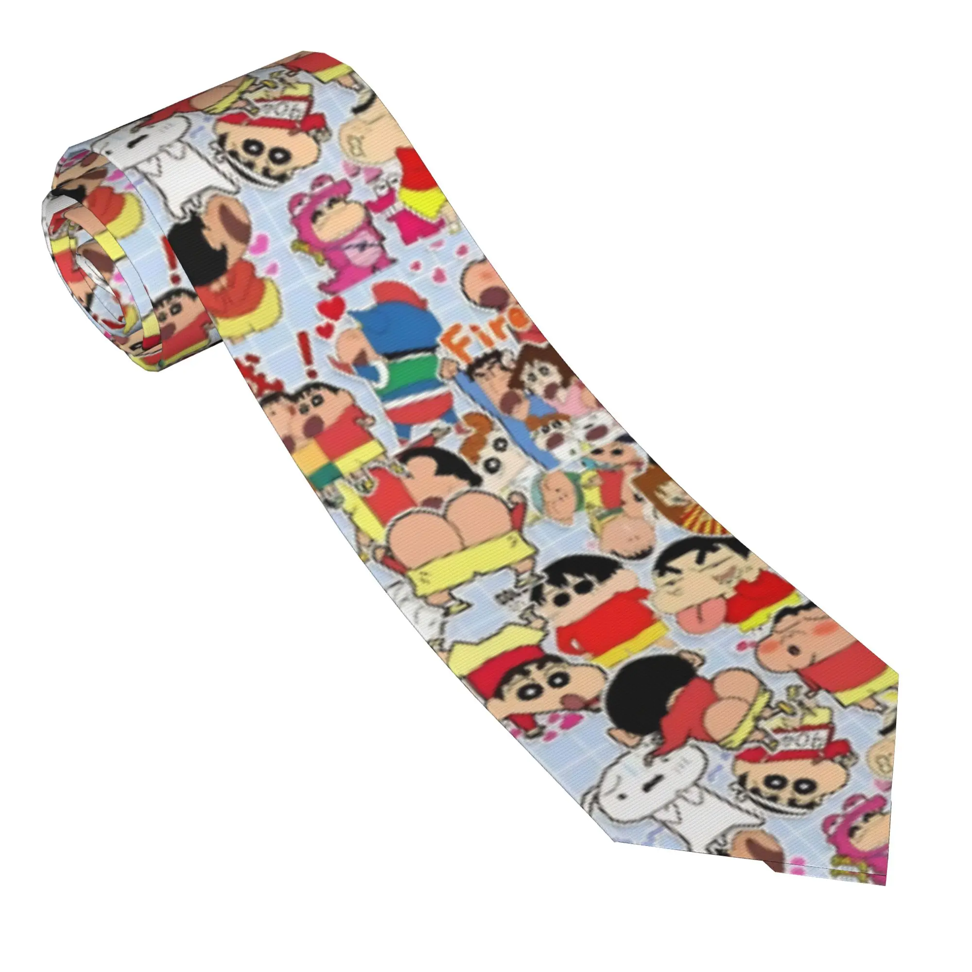 Shinchan Family and Friends Necktie Unisex Casual Polyester 8 cm Narrow Neck Tie  for Men Accessories Cravat Wedding Accessories
