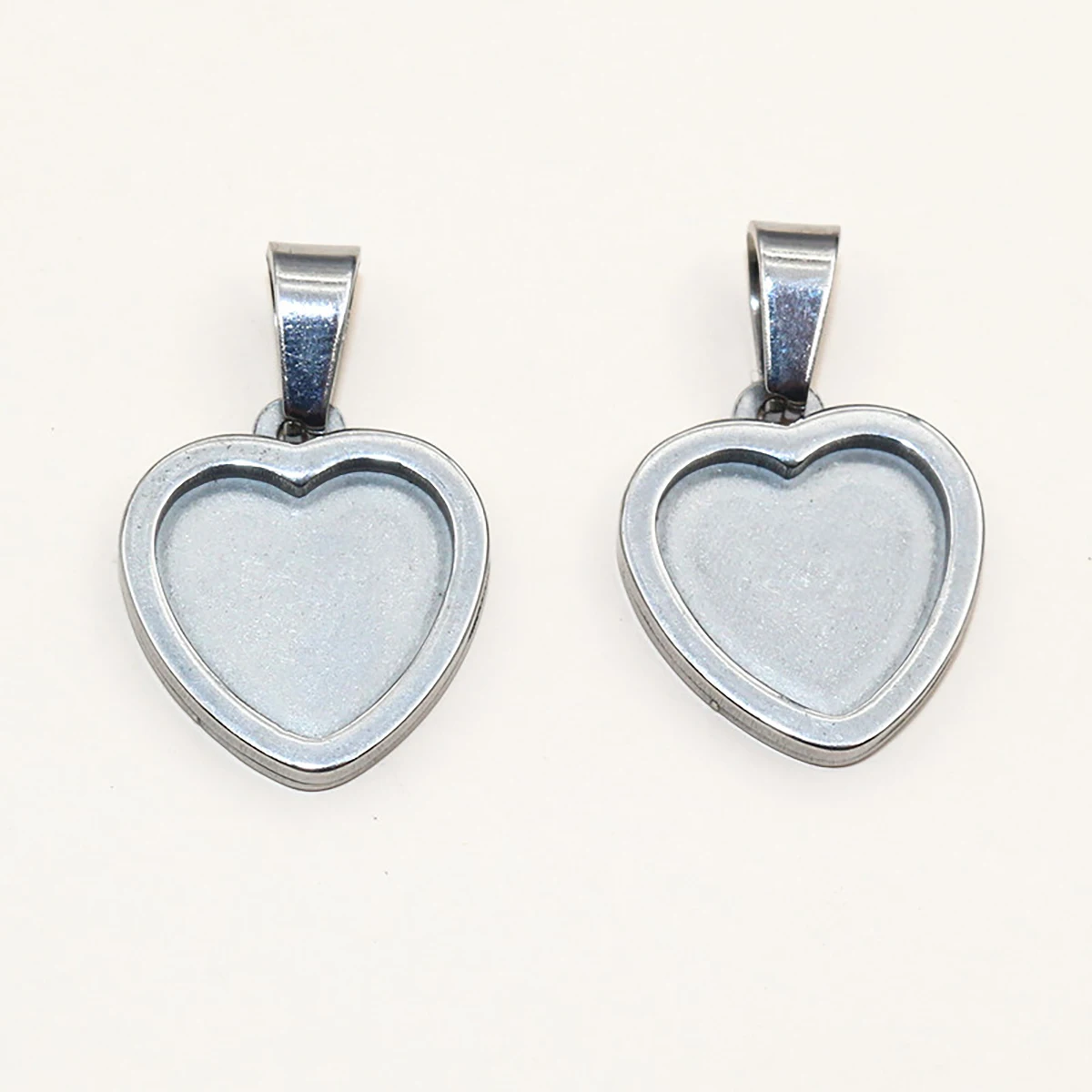 5pcs 12mm Inner Size Thick Stainless Steel Heart/Round Pendant Cabochon Blank Base Setting Tray DIY Jewelry Making Accessories image 5