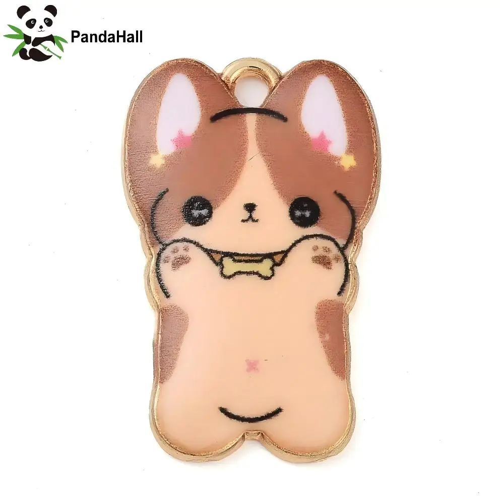 

Pandahall 100Pcs Enamel Dog Charms Cute Animal Pet Puppy Dangle Charms for DIY Necklace Jewelry Making