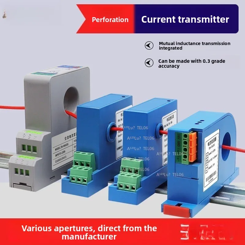 AC Current Transducer Split Core 22mm Aperture 0 100A to 4 20mA Output Isolated Sensor