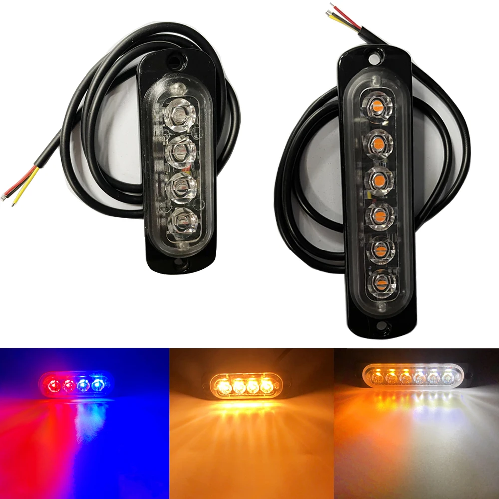 1pcs Led Strobe Warning Light Cheap Strobe Grille Flashing Lightbar Truck Car Beacon Lamp Amber Traffic Light 12V 24V Car Light