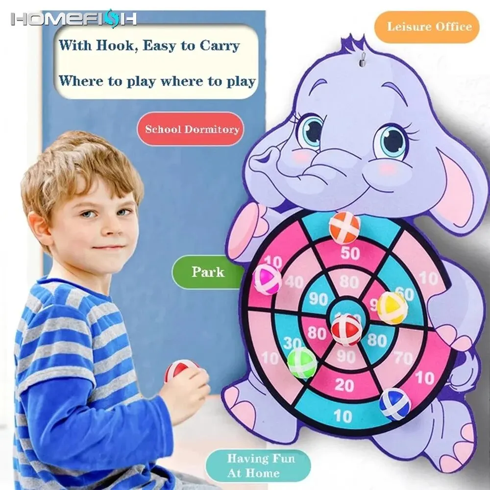 Animal Dart Board for Kids with Sticky Balls Indoor Outdoor Sport Multi Player Party Game.Cartoon Animal Dart Board Toys